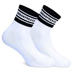 SneakFreaxx Chaussettes basses WHITE BLACK SHORT Blanc-Noir